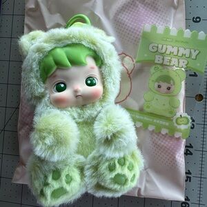 Pop Mart Hacipupu Gummy Bear Plush Vinyl Keychain Doll Green Apple